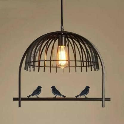 Image of Antique 3 Bird Cage Ceiling Hanging Light | Vintage Metal Pendant Lamp for Living Room, Dining, Cafe, Bar Decor | E27 Holder | Bulb Not Included