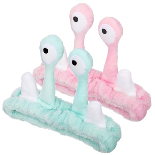 Anneome 2個 かわいいカタツムリデザイン洗顔ヘアバンド 柔らかい珊瑚ス素材 スパやスキンケア用 男女兼用で実用的な洗顔用ヘッドバンド