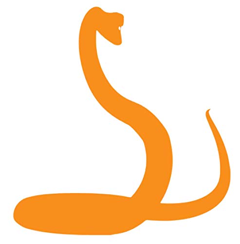 Silhouette Snake Reptile y1001 Vinyl Sticker Decals (Pack of 2) for Car Window Laptop Phone Tablet (10" x 9.5", Orange)