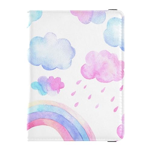 Portafoglio per passaporto e carte di vaccinazione con motivo arcobaleno rosa blu con slot per di essenziali da viaggio portafoglio per