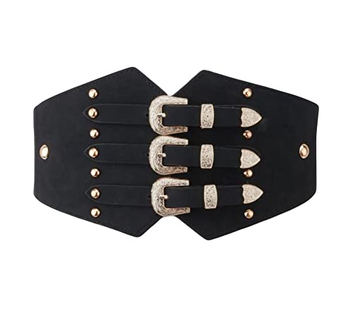 Diyafas Rétro Femmes Large Cinch Ceintures pour Robes Chemises Ceinture Élastique Dames Corset Cover