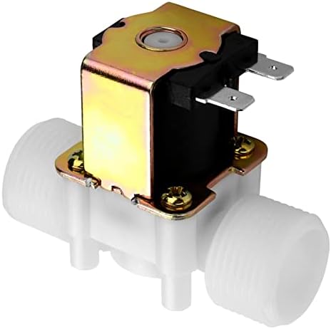 LANTRO JS DC12V G3/4 inch Electric Solenoid Valve, Plastic Electromagnetic Valve Water Air Inlet Switch Normally Closed Water Solenoid Valve