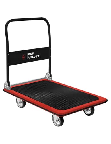 Reviews de Plataformas y soportes - solo los mejores. 47 RED VELVET Carro Plataforma Plegable de Acero para Transporte - Resistente y Práctico, Soporta hasta 150kg, Ideal para Facilitar Tus Tareas de Movimiento