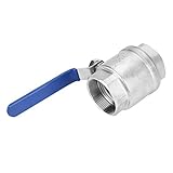  Shipenophy Válvula de Bola de Rosca Hembra Palanca Manual de Dos Piezas 2 Pulgadas 1000psi WOG Acero Inoxidable DN50 para Aceite de Agua Gas no inflamable