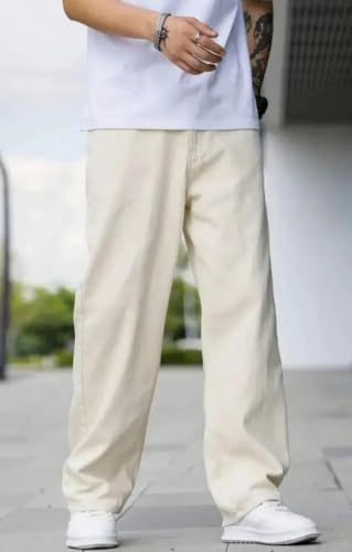 Clyver Men's Beige Mid Rise Straight Fit Jeans - Image 4