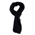 Sciarpa Puro Cashmere 180x30 Uomo Donna 100% Made in Italy (Blu Notte)