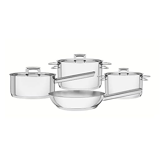 Jogo de Panelas Fundo Triplo com Tampa Plana 4 Peças Tramontina Brava Inox