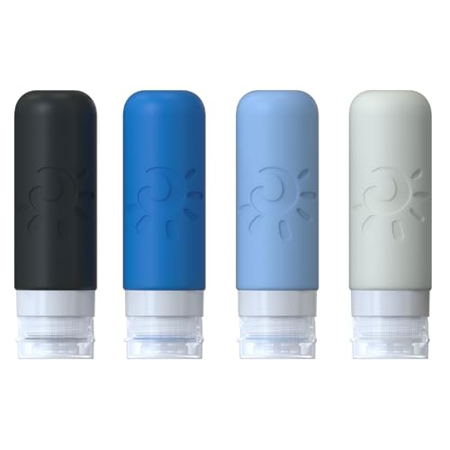 Image of Zafit Travel Bottles for Toiletries, TSA Approved Travel Containers 3oz Leak Proof Travel Tubs Refillable Liquid Travel Accessories for Shampoo Conditioner Lotion Body Wash(Multicolored J)