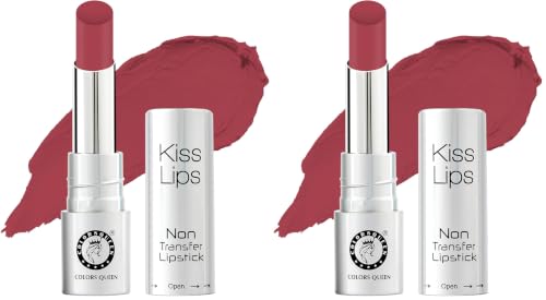 Image of Colors Queen Kiss Lips Matte Lipstick | Smudge Proof & Non Transfer | Creamy Matte Long Stay Lipstick for Women (22 - Color Sense) (Pack of 2)