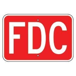 amuseds FDC Fire Department Connection Sign. 8x12 inchPremium Reflective Grade Metal.