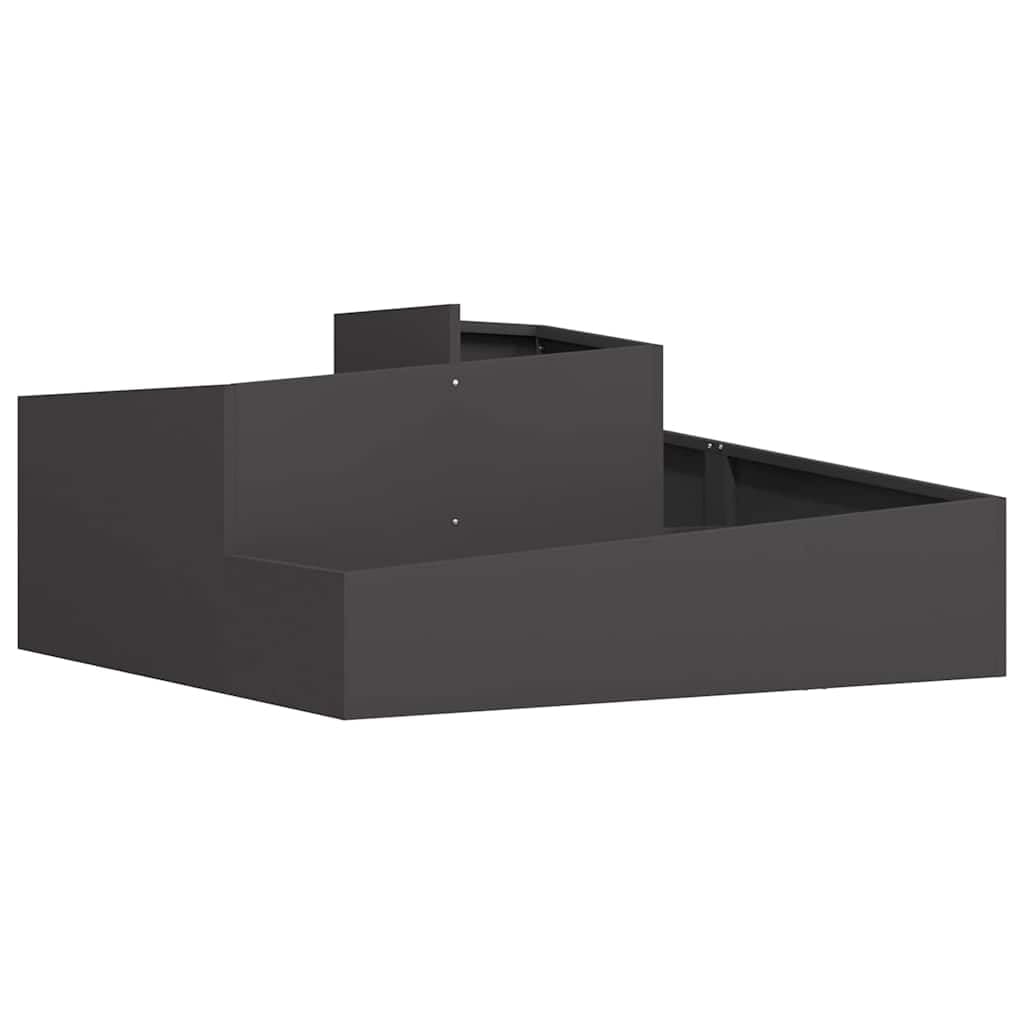 Maceta de metal rectangular moderna, blanca, 80 x 80 x 48 cm, maceta de jardín de acero con fondo abierto para un buen drenaje de agua y plantas saludables, construcción duradera para terraza