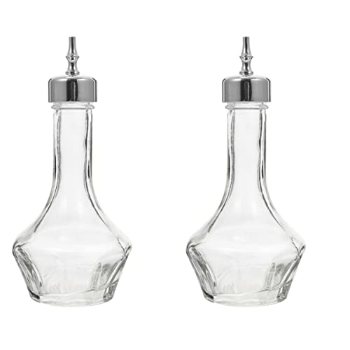 Healifty 2 Pcs Dasher Bottles for Cocktail Syrup Dispenser Bitters Decanter Bitter Dropper Bottle Square Martini Vermouth Bottle Tools Cocktail Bartending Bottle Wine Glass Medicine Bottle