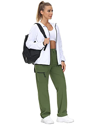 Vvk Women's Cargo Joggers Lightweight Quick Dry Hiking Pants Athletic Workout Lounge Casual Outdoor Army Green Medium #TOP1