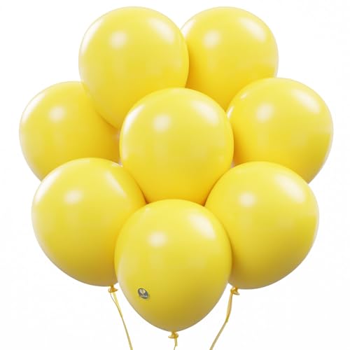 Image of AFTERLOON Biodegradable Balloons 24 pcs Yellow 12 Inch, Natural Rubber Latex Plastic-Free Alternative Matte Color Durable Thickened Extra Strong Helium Float, ballon baloon Globos Decor De Fiestas