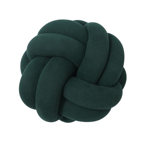 GYWZTJ Throw Pillows for Sofa, Knot Ball Pillow, Knot Cushion Large, Knotted Ball Throw Pillow Ultra Soft Companionship Decorative Hand-woven for Home, Bedroom, Sofa, 28 × 28cm (Green)