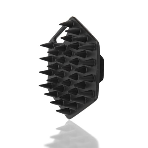 Bartbürste für Männer Gesichtspeelingbürste Tiefenreinigung Weiche Silikon-Gesichtsbartbürste mit Saugnapf Badezimmerzubehör (Schwarz)