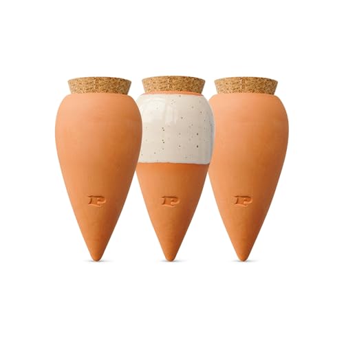 Pepin | 3 x Mini Ollas Terrakotta zum Pflanzen | Automatische und umweltfreundliche Bewässerung Für Zimmerpflanzen | Natürliches Bewässerungssystem | Mini OYAS Terracotta – 12 cl