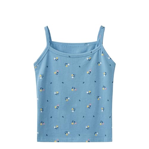 Girl’s Sleeveless Tank Top Cute Spaghetti Strap Shirts Crop Top Kids Summer Cotton Dance Tops Undershirts Cami Camisole