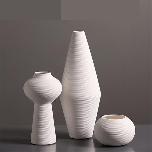 Vase en céramique blanche pour composition florale de salon - 6