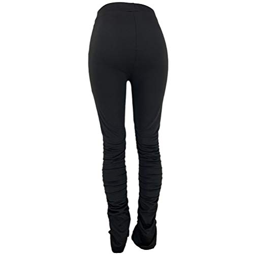 BESPORTBLE Calça de ioga de cintura alta com cordão flare dobrável calça de pilates controle de barr