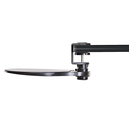 Aidata UM003B Mouse Platform Under Desk, Sturdy Metal Clamp Fits Onto Desks Up To 40mm/1.57", Platform Rotates 360 Degrees To Hide Mouse Under The Desk, Built-in Cable Clip Keeps Mouse In Place, Black - Thumbnail 7