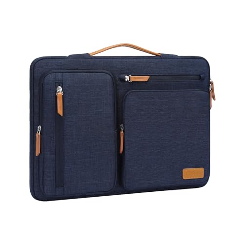 Image of MOSISO 360 Protective Laptop Case 17.3 inch, 17-17.3 inch Laptop Sleeve Compatible with Dell, HP, Lenovo, Asus, Acer, Alienware, Side Open Carrying Case with 4 Zipper Pockets&Handle, Navy Blue
