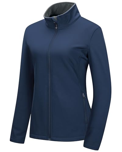 33,000Ft Women'S Lightweight Softshell Jacket Fleece Lined Windbreaker Waterproof Warm Jacket For Running Golf Hiking