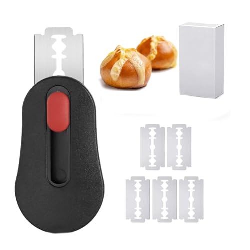 CYXZMYA Bäckermesser+6 Individuell Klinge,Teigmesser Brot Mit, Tragbarer Brotklinge und Ideale Brotklinge,Brot Backen Zubehör Für Brot Und...