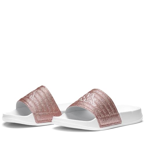 Kappa Fille Logo Noles 4 Kid, White Pink Glitter, 32 EU