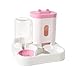 ShengQuanHao Pet Drinking Automatic Pet Feeder 1L Drinker 2L Feeder Removable Bowl Cat Bowl and Water Feeder for Dogs, Pink