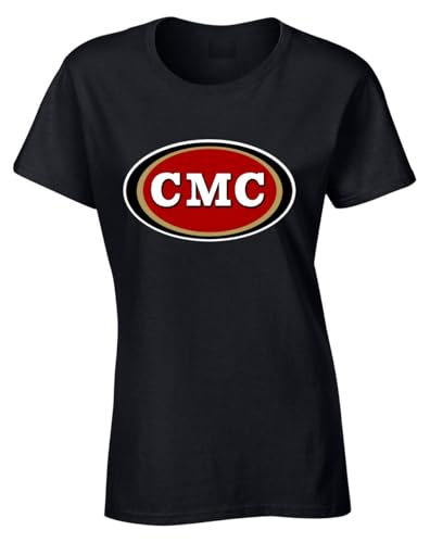 Black San Francisco Christian McCaffrey CMC Logo Womens T-Shirt Adult Large