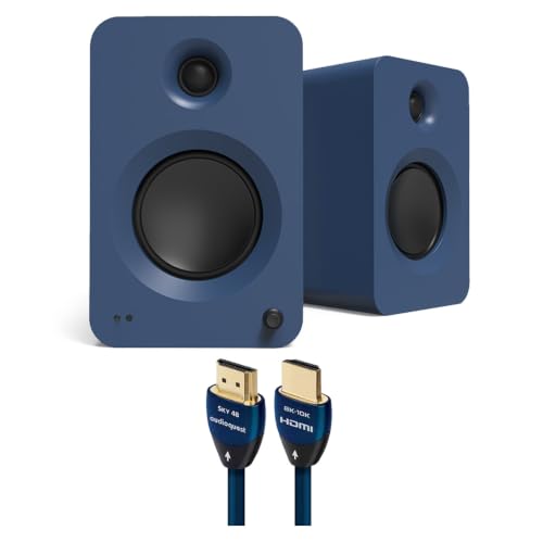 Image of Kanto REN Powered Speakers Bundle w /AudioQuest Sky 48 3m HDMI (Blue)