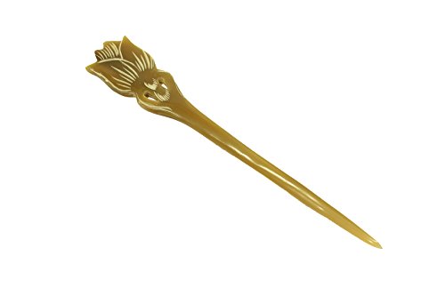 Horn Hair Stick Hand-carved flower Hair Stick - HHS004