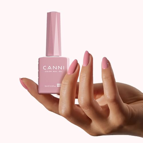 Image of CANNI Baby Pink Gel Nail Polish, 1Pcs Light Pink Nude Gel Polish Soft Color High Gloss Soak Off U V Nail Manicure Salon DIY
