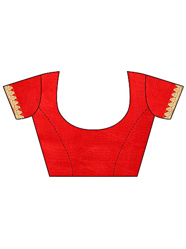 Image of AKHILAM Women's Lace Border Leheriya Chiffon Saree with Unstitched Blouse Piece(4QEN18 Parent)