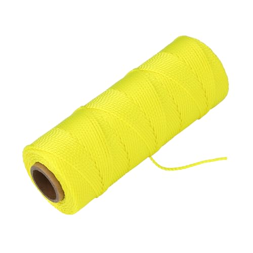 Goldblatt Cordeau de Maçon en Nylon Tressé Robuste #18 x 153 m Fluorescente Jaune - Résistant aux intempéries, à l'traction et à l'usure - Fil de Maçon pour Pavage Alignement