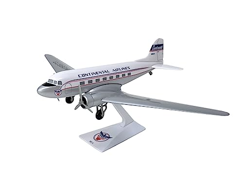 Flight Miniatures Continental DC-3 1:100 Scale - Plastic Snap-Fit Model Airplane - Collectible...