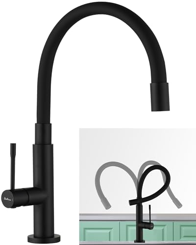 Baollansa Wasserhahn Küche, Flexibler Kitchen Faucet,Küchenarmaturen Edelstahl, Mischbatterie Küche 360° Drehbar,Küchenwasserhahn für Spüle, Hochdruck Spülenarmatur(Gebürstet)