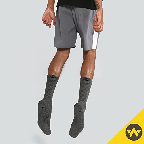 Wander Men's Running Crew Socks 6 Pairs Cotton Athletic Socks For Men Cushion Half Performance Socks 8-12 #TOP4