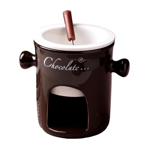 MagiDeal Fondue au chocolat, service à fondue au fromage en porcelaine, tasse à fondre nordique, tasse à crème pour appareils de cuisine, dîner, cuisine, Brun