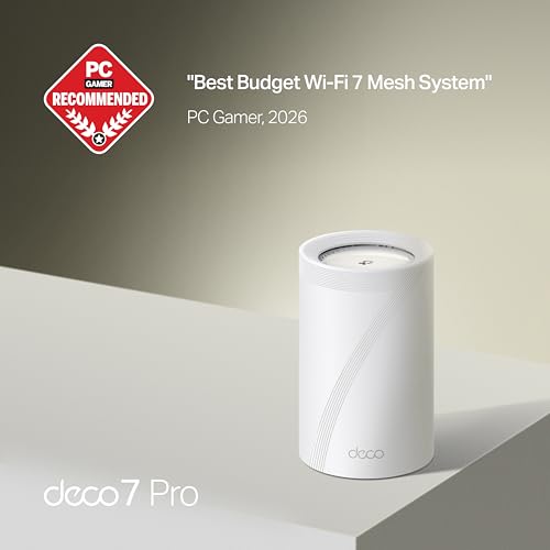 Image of TP-Link Deco 7 Pro BE63 Tri-Band WiFi 7 BE10000 Whole Home Mesh System- 6-Stream 10 Gbps, 4X 2.5G Ports Wired Backhaul, 4X Smart Internal Antennas, VPN, HomeShield, Free Expert Support (1-Pack)