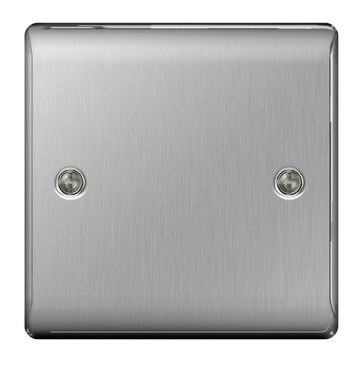 BG Nexus Metal Brushed Steel Single Blank Plate NBS94