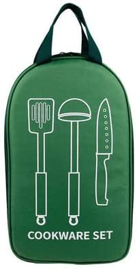 Camp Kitchen Cooking Utensil Set, Portable Camping Utensils Organizer Hiking Cookware Travel Kit with Travel Cookware Kit Water Resistant Case Case for Outdoors BBQ