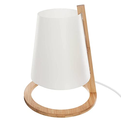 Atmosphera - Lampe Pita - bambou et blanc H26 cm