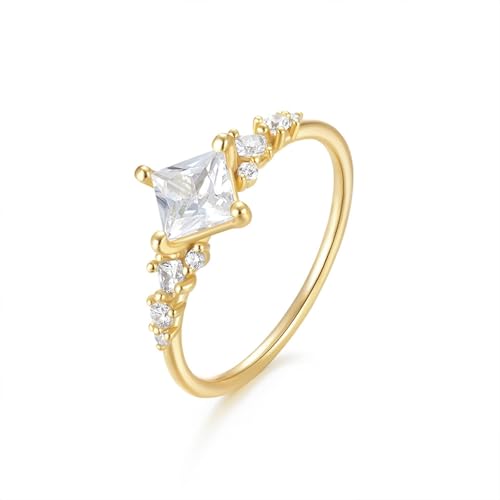 Bague moissanite or jaune 9K et 14K Wycian de fiançailles élégante
