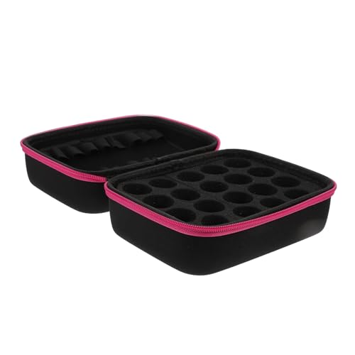 WRITWAA 1Pc Essential Oil Storage Pouch Multigrid Essential Oil Case Organizer Durable Material Portable Design for Travel Stylish Rosy Color for Neat Oil Bottle