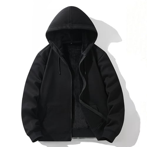 Hoodies for Men Full Zip Fleece Lined Sweatshirt Cotton Long Sleeve Hooded Pullover with Pockets Fall Winter Outfits2
