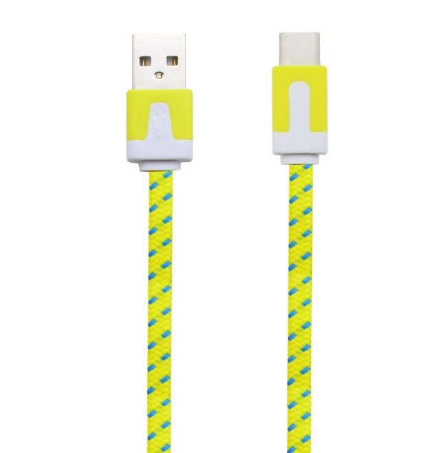 Cable Noodle 1 m para XIAOMI 11T Pro cargador tipo C Android universal (amarillo)