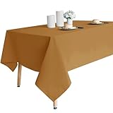 Picture of Obstal 210GSM Rectangle Table Cloth - Heavy Duty Water Resistance Microfiber Tablecloth, Decorative Fabric Table Cover for Outdoor and Indoor Use (Coffee, 60 x 102 Inch)