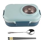 Lunch Box, 1100ml Double Decker Insulated Box , with Flowproof Lid, Portable Food Container for Adults, Teens, and Kids, Ideal for Family Meals, with Rust Resistant 304 Stainless Steel(Non-Insulated)